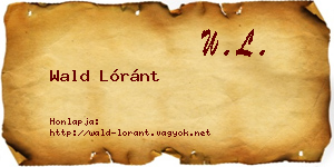 Wald Lóránt névjegykártya
